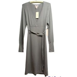NEW VERTIGO PARIS SWEATER KNIT DRESS W WRAP TOP, SIZE M, GRAY